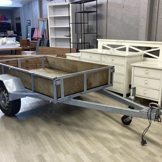 New Trailer, 3.1 x 1.76 With Jockey Wheel, Galvanised With Plywood Liner (Not Registered, No WOF)